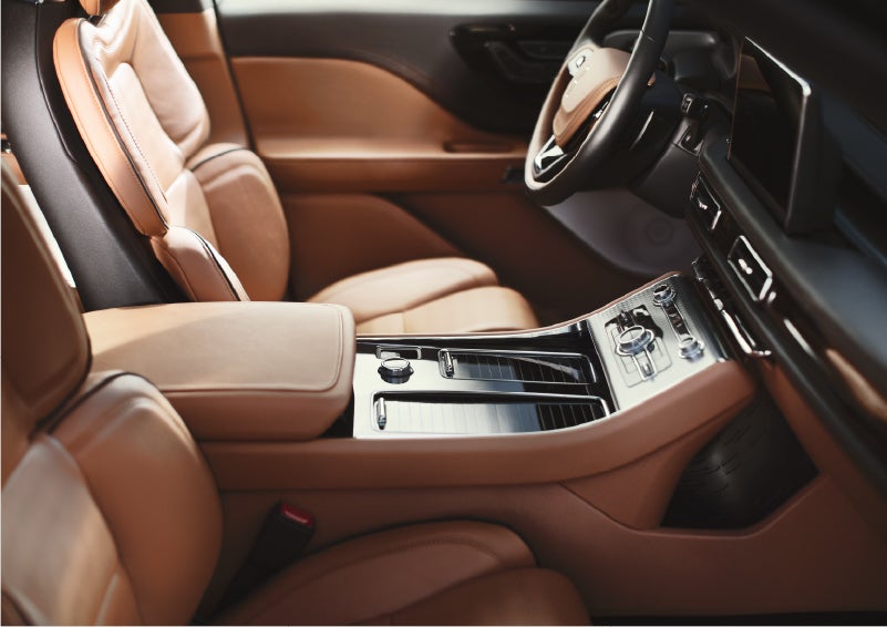 A 2023 Lincoln Aviator® Black Label model is shown in the Flight interior theme | Pugmire Lincoln of Marietta in Marietta GA