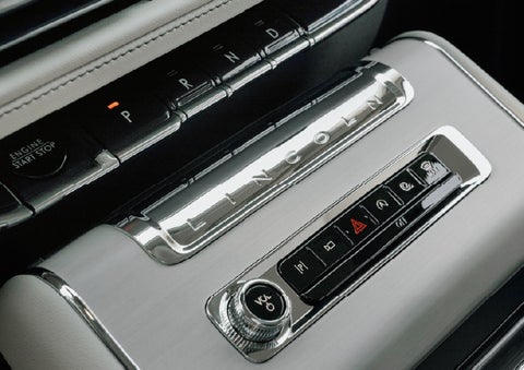 The piano key gear selector of a 2027 Lincoln Aviator® Back Label™ SUV. | Pugmire Lincoln of Marietta in Marietta GA